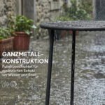 Metalinis 50 cm apvalus lauko kavos staliukas su X formos pagrindu – Paveikslėlis 4