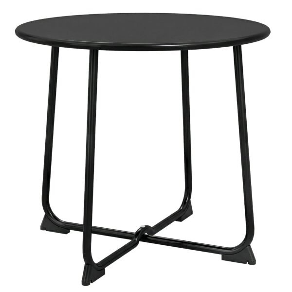 Metalinis 50 cm apvalus lauko kavos staliukas su X formos pagrindu
