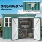 Metalinis sodo įrankių sandėliukas su langu ir plačiomis durimis – Paveikslėlis 7