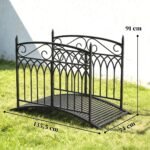 Metalinis sodo tiltelis 135,5 cm su apsauginiais turėklais antikinio stiliaus – Paveikslėlis 3