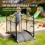 Metalinis sodo tiltelis 135,5 cm su apsauginiais turėklais antikinio stiliaus – Paveikslėlis 6