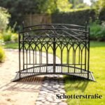 Metalinis sodo tiltelis 135,5 cm su apsauginiais turėklais antikinio stiliaus – Paveikslėlis 9