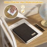 Mobilus trijų aukštų spausdintuvo staliukas su patogia saugykla biurui (Natūrali + Balta) – Paveikslėlis 5