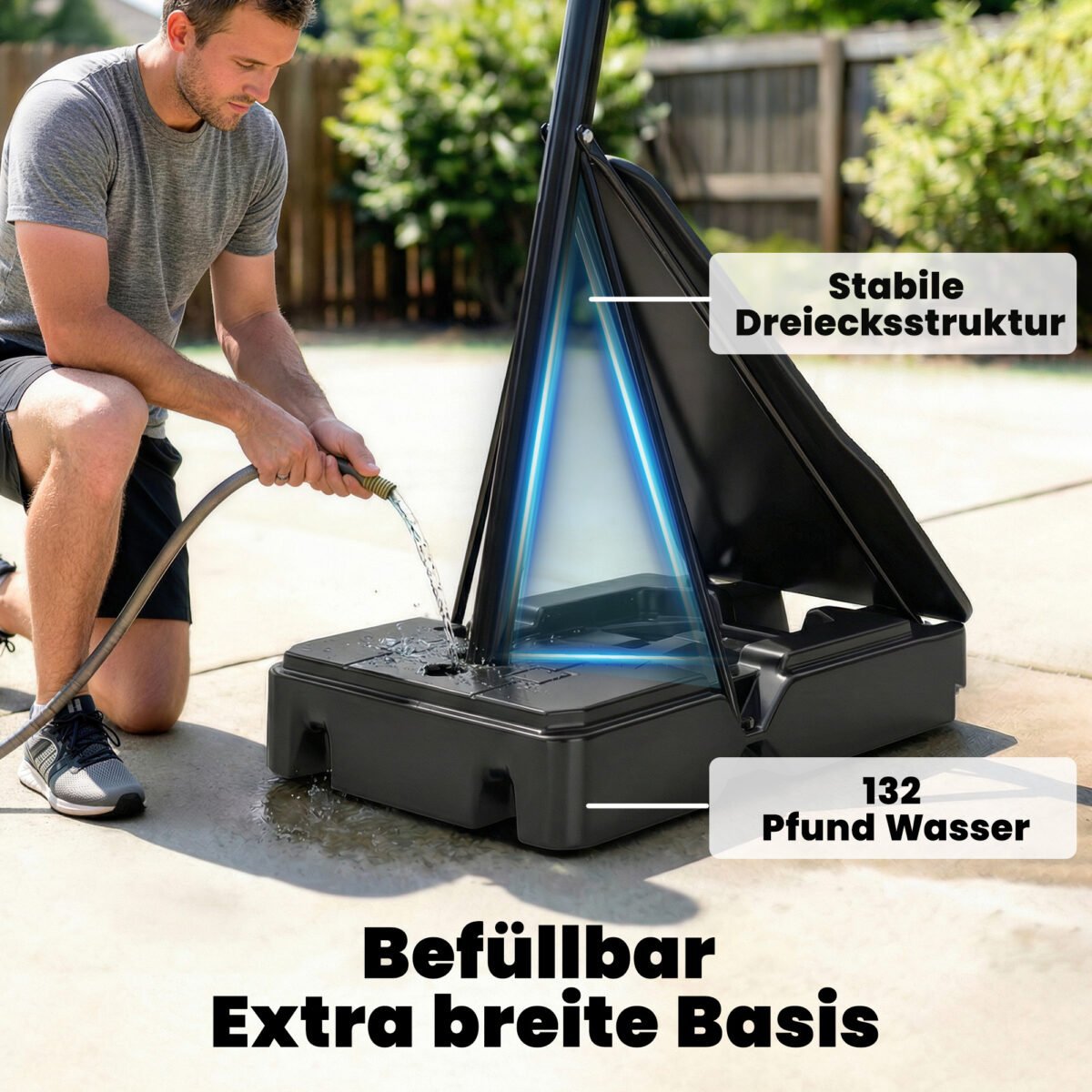 Mobilus krepšinio stovas su rankeniniu aukščio reguliavimo mechanizmu, 2,45–3,05 m – Paveikslėlis 5