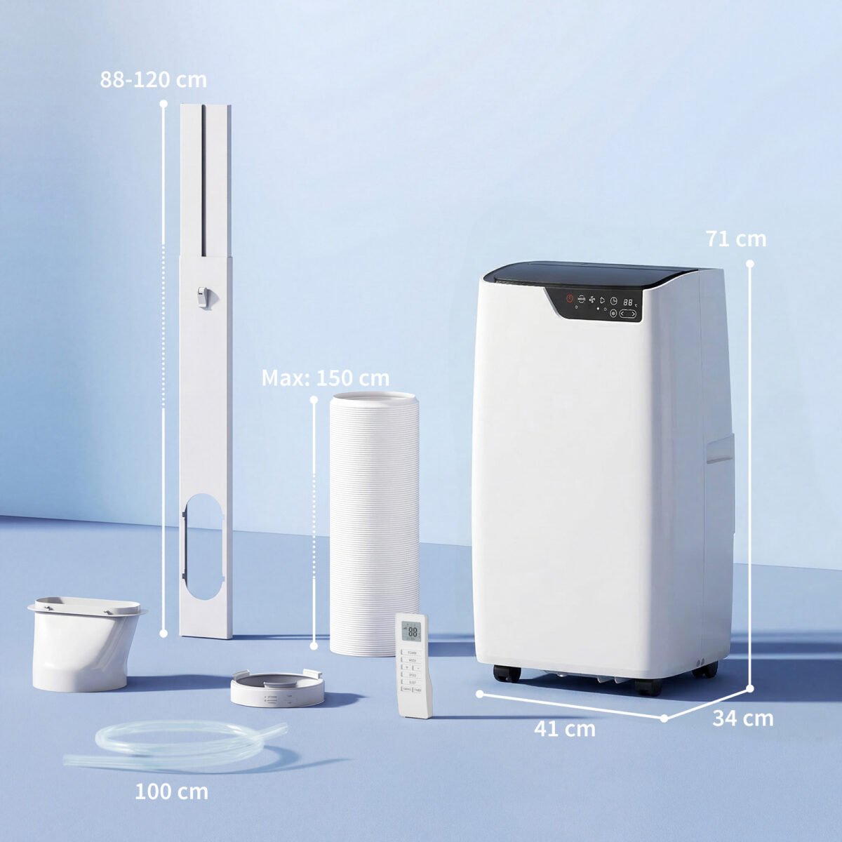 Mobilus oro kondicionierius 12000 BTU su WiFi valdymu – Paveikslėlis 3