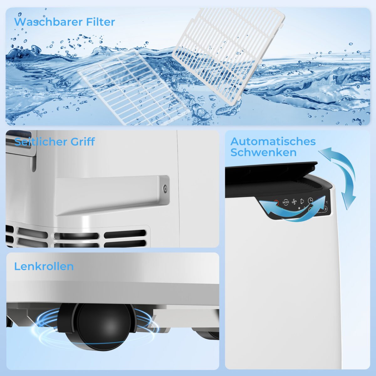 Mobilus oro kondicionierius 12000 BTU su WiFi valdymu – Paveikslėlis 9