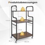 Mobilus spausdintuvo staliukas su 3 lentynomis (Ruda + Juoda) – Paveikslėlis 2