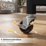 Mobilus spausdintuvo staliukas su 3 lentynomis (Ruda + Juoda) – Paveikslėlis 4