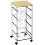 Mobilus universalus vežimėlis su 4 pakopomis ir ištraukiamais krepšiais