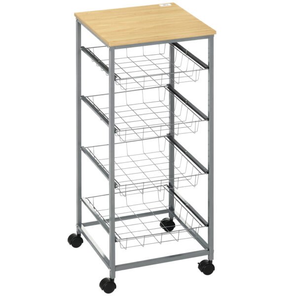 Mobilus universalus vežimėlis su 4 pakopomis ir ištraukiamais krepšiais