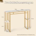 Modernus baro stalas su daiktadėže ir marmuro imitacijos stalviršiu (Balta)