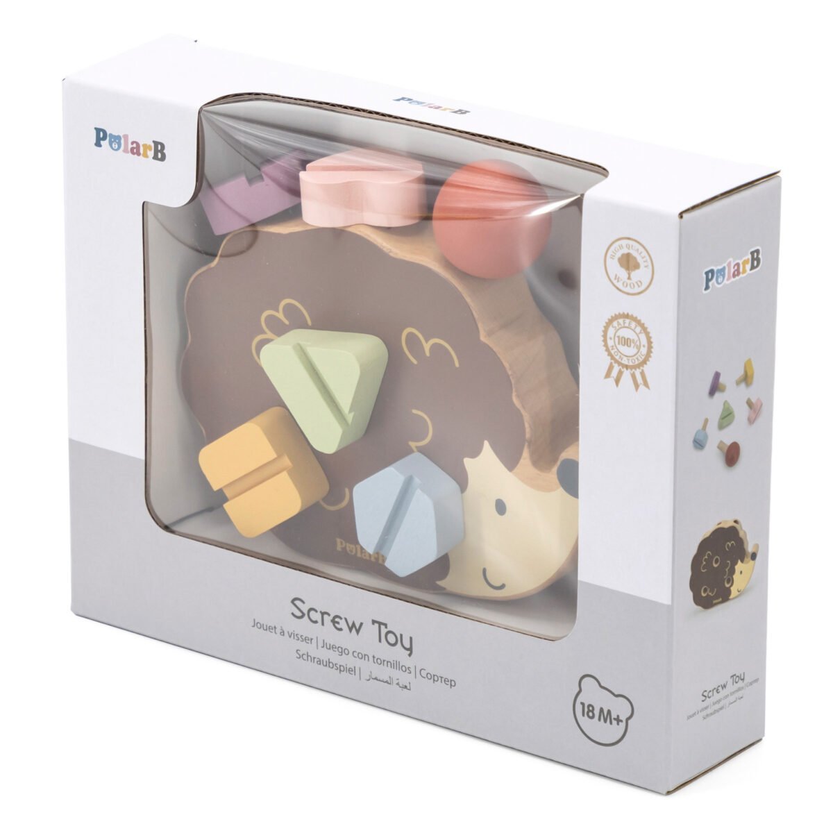 Montessori medinis konstravimo ežiukas su varžteliais – Paveikslėlis 6