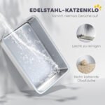 Nerūdijančio plieno didelių kačių tualetas su aukštais kraštais – Paveikslėlis 4