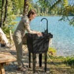 Nešiojama kempingo plautuvė su vandens maišytuvu ir muilo dozatoriumi – Paveikslėlis 2