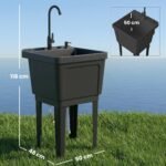 Nešiojama kempingo plautuvė su vandens maišytuvu ir muilo dozatoriumi – Paveikslėlis 3