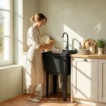 Nešiojama kempingo plautuvė su vandens maišytuvu ir muilo dozatoriumi – Paveikslėlis 7