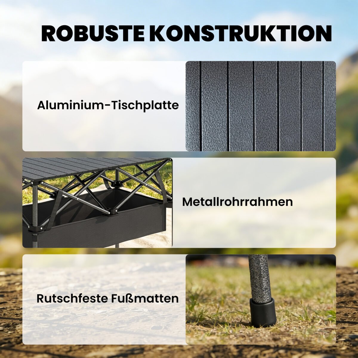 Nešiojamas stovyklavimo stalas su tinkliniu skyriumi – Paveikslėlis 6
