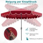 Lauko skėtis su rankine pakėlimo sistema ir pasvirimo funkcija Ø300 cm (Raudona)