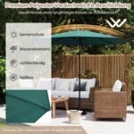 Sodo lauko skėtis su pasukama rankena ir pasvirimo funkcija Ø303 cm (Žalia) – Paveikslėlis 3