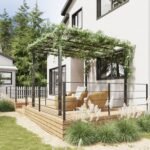 Oro sąlygoms atspari metalinė sodo pavėsinė-atrama vijokliniams augalams – Paveikslėlis 2