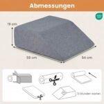 Ortopedinė putplastinė kojų pakėlimo pagalvė su skalbiamu užvalkalu (Pilka) – Paveikslėlis 2