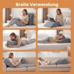 Ortopedinė putplastinė kojų pakėlimo pagalvė su skalbiamu užvalkalu (Pilka) – Paveikslėlis 3