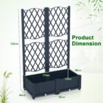 Pakeltas gėlynas su vijoklinių augalų grotelėmis (Pilka) – Paveikslėlis 2