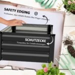 Pakeltų sodo lysvių komplektas (2 vnt.) su atviru dugnu, atsparus oro sąlygoms, 100x60x30 cm – Paveikslėlis 6