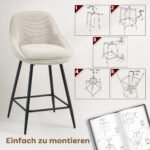 Paminkštintos kordinės baro kėdės su 360° pasukimu 2 vnt – Paveikslėlis 7