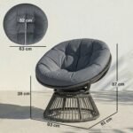 Papasano krėslas 360° pasukamas su pagalve – Paveikslėlis 3