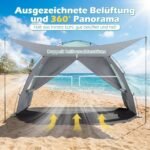 Paplūdimio palapinė su UV apsauga ir stogeliu (Žalia) – Paveikslėlis 3