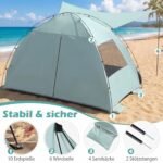 Paplūdimio palapinė su UV apsauga ir stogeliu (Žalia) – Paveikslėlis 4