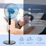 Pastatomas ventiliatorius su nuotolinio valdymo pultu ir reguliuojamu aukščiu