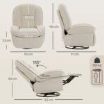 Pasukamas relaksacinis krėslas su supimu ir atlošimu – Paveikslėlis 3