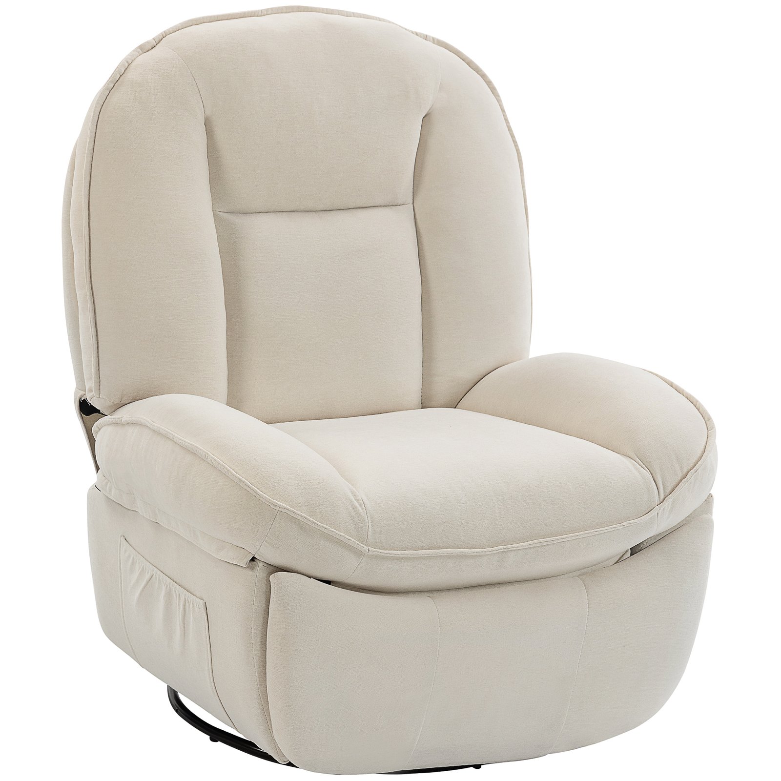 Pasukamas relaksacinis krėslas su supimu ir atlošimu Pasukamas relaksacinis krėslas su supimu ir atlošimu