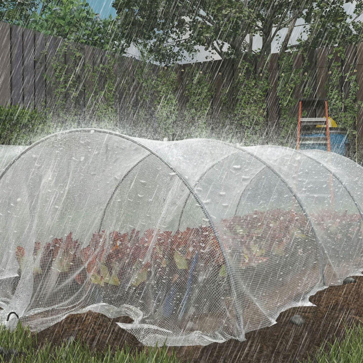 Patvarus vandeniui atsparus tentas 140g/m², 4x6 m, su sustiprintomis ąselėmis – Paveikslėlis 9