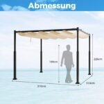 Pergola su ištraukiamu stogu ir vandeniui atsparia danga (Smėlio) – Paveikslėlis 2