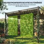 Pergola su įtraukiamu stogu ir 2 privatumo sienelėmis