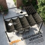 Pergola su įtraukiamu stogu ir 2 privatumo sienelėmis