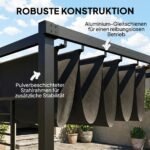 Pergola su įtraukiamu stogu ir 2 privatumo sienelėmis