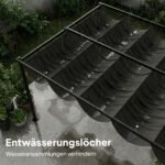 Pergola su įtraukiamu stogu ir 2 privatumo sienelėmis