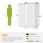 Plastikinis sandėliukas su sulankstomomis lentynomis ir rakinamomis dvigubomis stumdomomis durimis – Paveikslėlis 3
