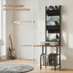 Pramoninio stiliaus medijos lentyna-staliukas su 3 medžiaginėmis kišenėmis – Paveikslėlis 5