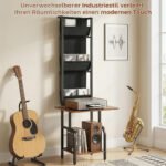 Pramoninio stiliaus medijos lentyna-staliukas su 3 medžiaginėmis kišenėmis – Paveikslėlis 6