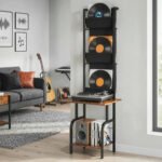 Pramoninio stiliaus medijos lentyna-staliukas su 3 medžiaginėmis kišenėmis – Paveikslėlis 8