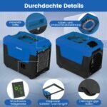Pramoninis elektrinis oro sausintuvas su siurbliu 66 L/dieną (Mėlyna)