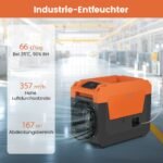 Pramoninis oro sausintuvas su siurbliu ir 66 l/dieną sausinimo talpa (Oranžinė)