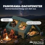 Pripučiama 8-10 asmenų greito pastatymo palapinė su kaminėlio anga