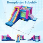 Pripučiama žaidimų pilis su galingu pūstuvu (Daugiaspalvė)