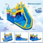 Pripučiama vandens pramogų zona su čiuožykla baseinu ir 750W pūstuvu (Įvairiaspalvė) – Paveikslėlis 2